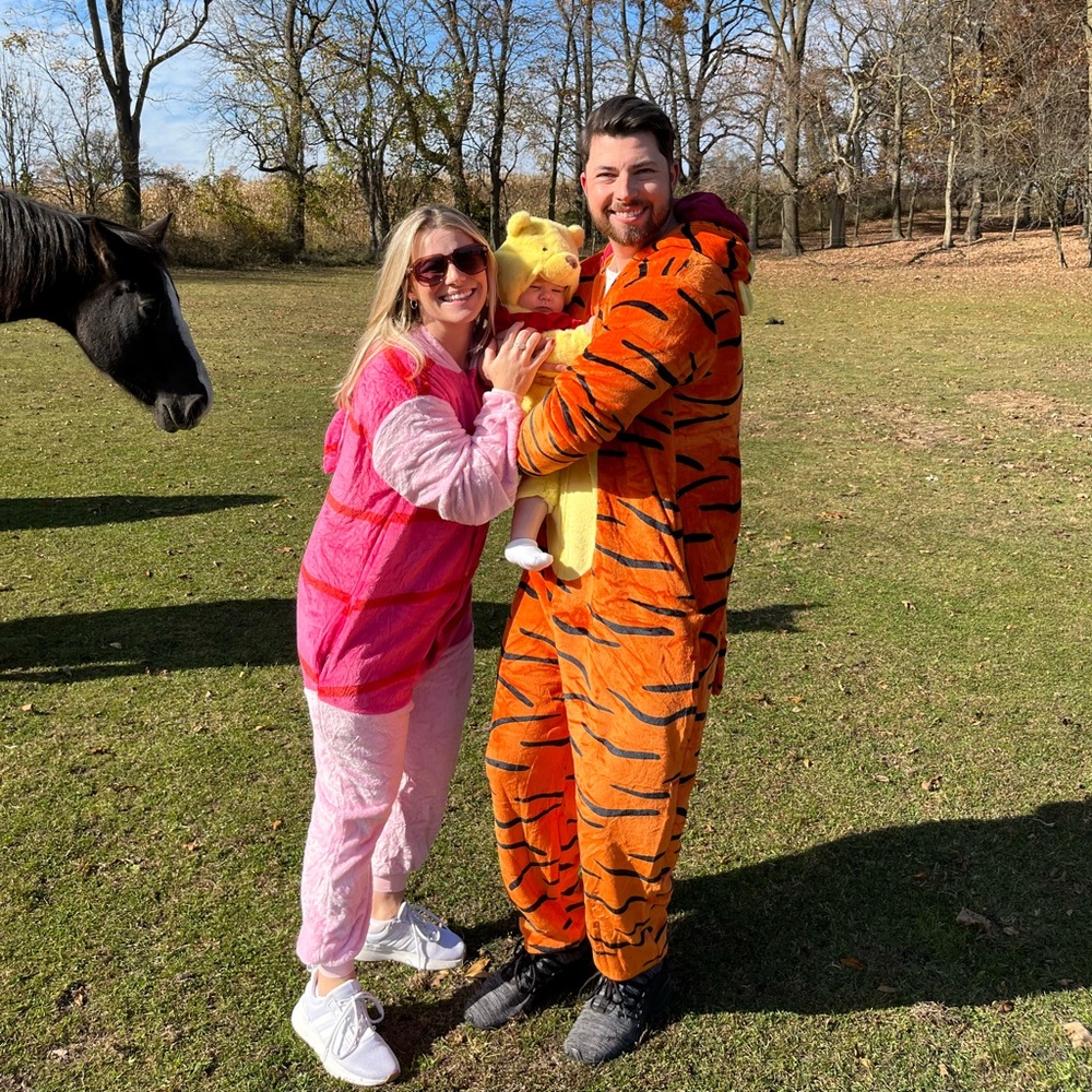 Pink and White Women's Onesie